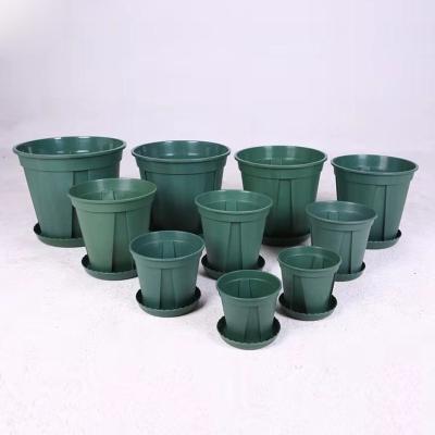 China Factory Wholesale Simple Rose Round Green Radish Plastic Flower Pot Gallon for sale