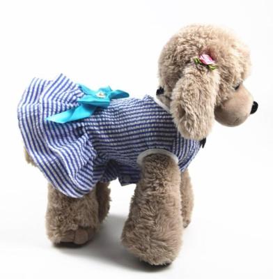 China Summer Viable Fashion Striped Bow Tie Puppy Princess Dress for sale