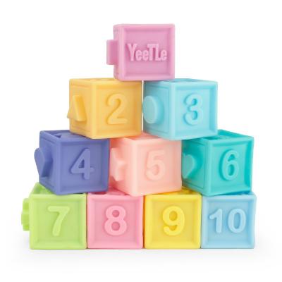 China Toy Soft Baby Building Blocks Educational Bricks Teething Chewing Educational Toys Stacking Blocks for Baby Infant and Toddler for sale