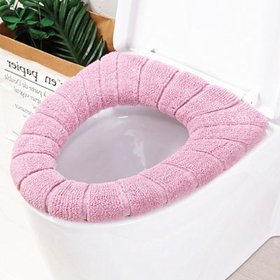 China Children's Toilet Seats Closestool Pumpkin Standard Pattern Cushion 1pc Soft Comfortable Thick Knitted Velvet Coral Bathroom Toilet Seat for sale