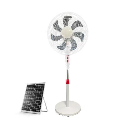 China Outdoor White Speed ​​7 PP Single Blades Style 3 High Wind Floor Fan 12V Lithium Battery Charging Solar Rack Fan for sale