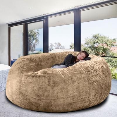 China Large Slipcovered Sofa With Bean Bag Chair Soft Bag Cover Large Round Fur Sofa Bed for sale