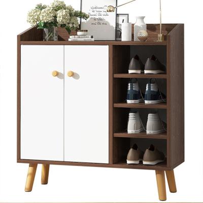 China Custom Two Door Expandable Furniture Cabinet Shoe Cabinet With Adjustable Shelf Wooden Shoe Cabinet for sale