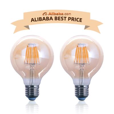 China Retro Theme Park Edison LED 220V E27 E12 Factory Price Retro Edison LED Bulb C35 A60 ST64 G80 G95 G125 4W 8W Glass Bulb Vintage Candle Filament Bulb for sale