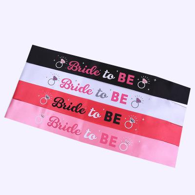 China Bachelor Party New Design Accept Custom 4 Color Quality Bachelor Party Bride To Be Sash for sale