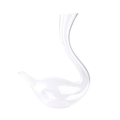 China New Classic/Postmodern Swollen Fancy Swan Shape Hand Decanter Glass Wine Glass With Lid for sale