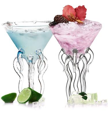 China Traditional Novelty Hand Craft Octopus Shaped Martini Bar Cocktail Glass for sale