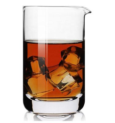 China Hnand Mouth Swollen Bar Beaker Crystal Cocktail Stirring Glass Mixing Glass With Thick Bottom for sale