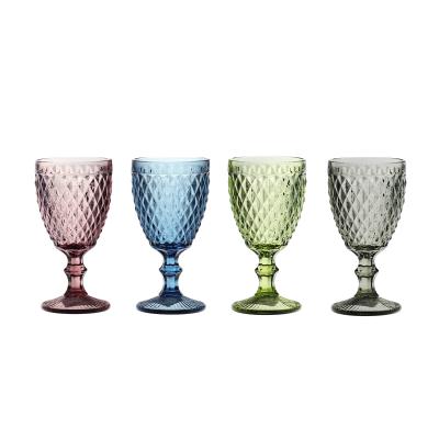 China Unique Customized Glass Wine Glass Manufacturers Colored Wine Glasses Vintage Wine Goblets Wine Glass Wedding for sale