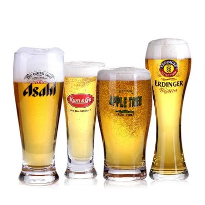 China Custom glass fancy beer mug soda lime glass beer yard pilsner beer mugs german beer mug stoneware mugs bulb lamp shape beer glass logo for sale