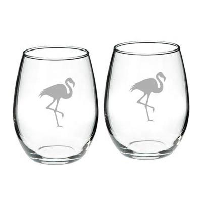 China New Classic / Postmodern Amzon Hot Sale Factory Wholesale Stemless Wine Etched Red Wine Stemless Wine Glass For Home Party for sale