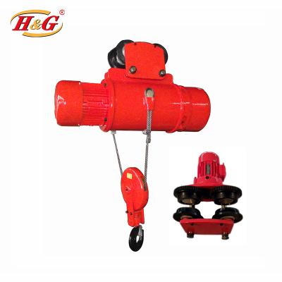 China Hotel Construction Hoist CD1/MD1 3m Lifting Devices With Trolley Wire Rope Hoist 1ton Electric Wire Rope Hoist for sale