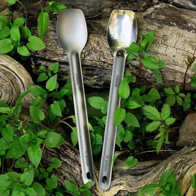 China Durable Spork Long Handle Titanium Spoon Titanium Cutlery Camping Spoon Outdoor Spork For Outdoor Camping Backpacking Picnic for sale