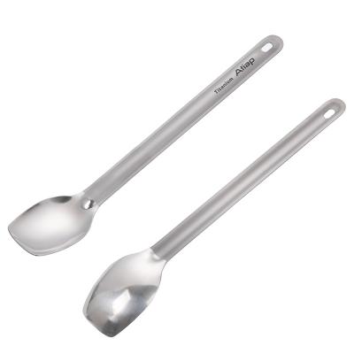 China New SpoonTitanium Spoon Sustainable Long Handled Titanium Camping Spoon Outdoor Tableware for sale