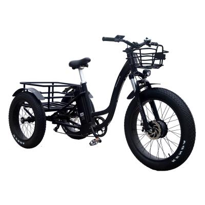 China Hot sale cargo e tricycle 500W adult tricycle 3 wheel with basket fat type cargo electric bike for sale