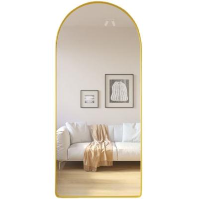 China Gold Minimalist Full Body Mirror Black Vault Fast Delivery Full Body Wall Hanging Mirror For Bedroom 65*22inch 80*180cm for sale