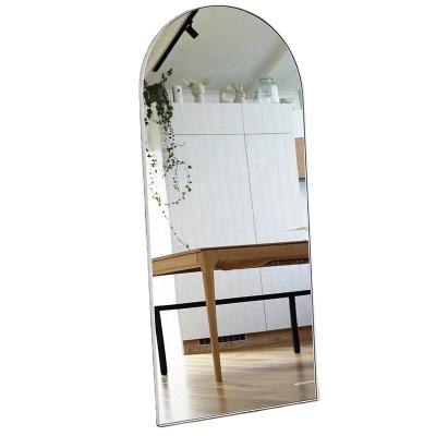 China Custom Minimalist 65*22INCH 80*180 VAULT Gold Aluminum Metal Framed Full Length Body Wall Cloakroom Standing Floor Mirror for sale