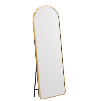 China Large Customized Minimalist Black Integral Floor Standing Framed Mirror for sale