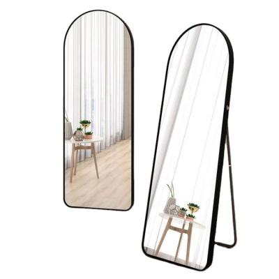 China Nordic Minimalist Metal Long Full Frame Mirror Dressing Gold Mirror Body Hanging Arch Mirror For Bedroom for sale