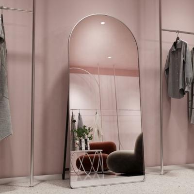 China Minimalist Custom Arch Shape Wall Mirror Full Metal Frame Arched Large Bathroom Floor Mirrors for sale