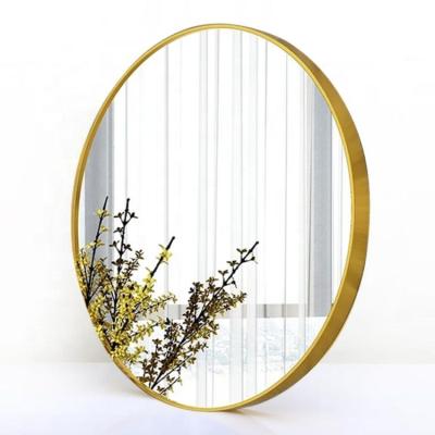 China Double Arm Extend Gold Aluminum Alloy Metal Frame Black Silver Circle Large Round Brushed Bathroom Wall Mounted Mirror For Sale for sale