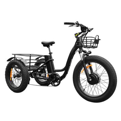 China 2022 Aluminum alloy low price 48V 500W motor three wheel adult e bike tricycle electric tricycle used adult electric tricycle for sale