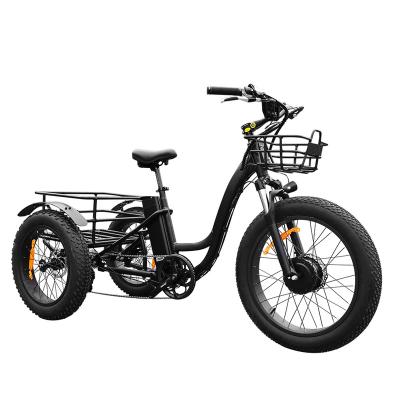 China Hot Selling Fast Speed ​​25km/h 3 Wheels Fat E Passenger Electric Tricycle Aluminum Alloy Bicycle For Adults for sale