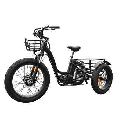 China Aluminum alloy 48V ebike battery charger three wheels adults electric bicycle fat cargo covered electric tricycle for sale for sale