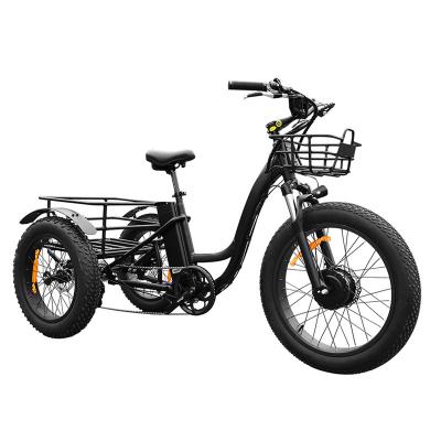 China Wholesale hot selling electric bicycle 750W aluminum alloy 3 wheel tire e tricycle Chinese factory older delivery e tricycle for sale