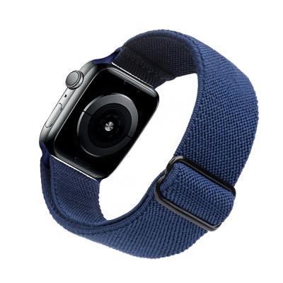 China Custom nylon apple watch strap. Adjustable Nylon Stretch Solo Strap Sport Braided Elastic Band Compatible With Apple Watch iWatch Series 7 6 5 4 3 2 1 Se for sale