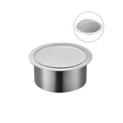 China Viable round hotel kitchen bathroom recessed bulit-in stainless steel flip lid waste bin trash can cover for sale