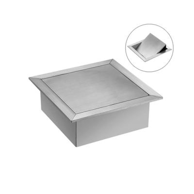 China Recessed worktop square kitchen bathroom bulit-in stainless steel flip lid trash can cover for sale