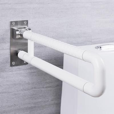 China New Style Anti-Slip ABS Plastic Flip Down Bathroom U Shape Toilet Railing Handicap Safety Folding Home Grab Bar For Handicapped for sale