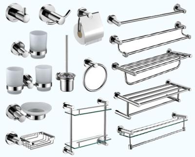 China Modern High Quality Bathroom Accessories Set SUS304 Stainless Steel Wall Mount Porcelain Bathroom Accessories for sale