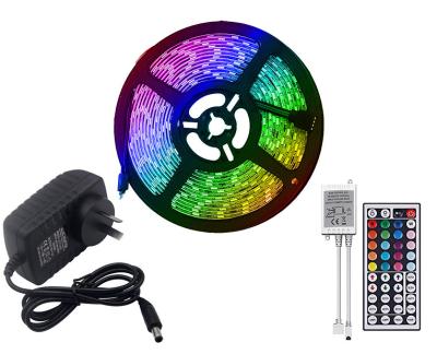 China 5050SMD RGB 30leds/m 5m INDOOR 12V 16 key with music control stickability LED light strips IR controller with RGB light for sale