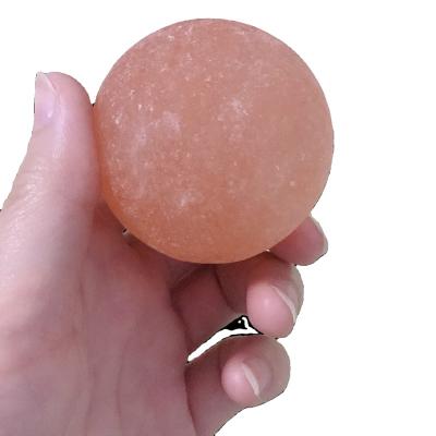 China UK Custom Himalayan Salt Massage Ball USA Logo Body Massage Stone Pink Rose Rock Salt Soap Bath for Spa Relaxation for sale