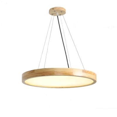 China Modern/Nordic/Japan High Quality Nordic Round Chandelier Led Living Room Lamp AC110V AC220V Solid Wood Led Hanging Pendant Light For Dining Room for sale