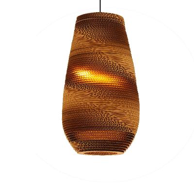 China Industrial/Vintage Creative Paper Honeycomb Paper Pendant Cardboard Custom Corrugated Lamp Indoor Ceiling Lights Wallpaper Hanging For Restaurant for sale