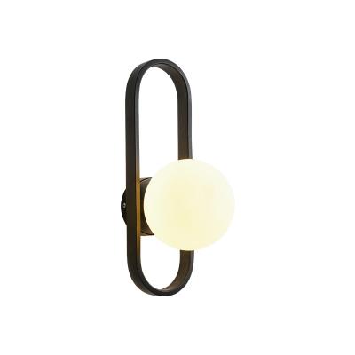 China Gold and Black Glass Wall Aisle Porch Aisle Porch Hallway Stairs Bedside Wall Lamp Nordic Simple Luxury Modern Bedroom Light Iron Wall Light for sale