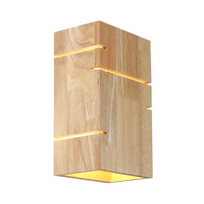 China Factory direct sale Japan style solid wood bedroom wall lights for home decorative burlywood shine through LED wall lighting for sale