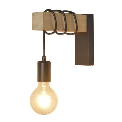 China Rustic Creative TV Background Wall Lamp Wooden Minimalist Log Living Room Wall Light for sale