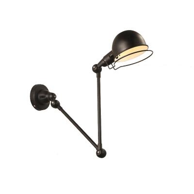 China Bestsellers Retro Industrial/Rustic Folding Black Rocker Swing Arm Wall Lamp for Office Reading Iron Loft Adjustable Wall Light for sale