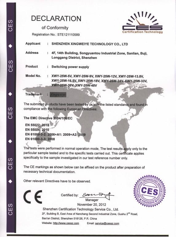 LVD,EMC, ROHS,FCC - Shenzhen Huyssen Technology Co.,Ltd.