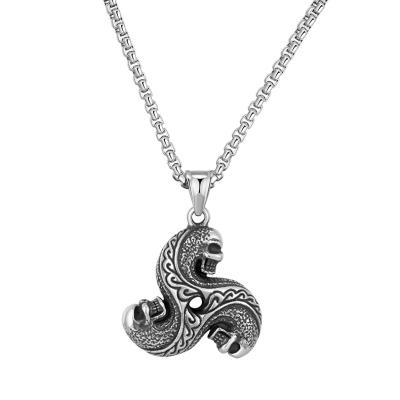 China New Fashion Stainless Steel Mens Jewelry Hiphop Evan Skull Rock Pendant Indelible Necklace for sale