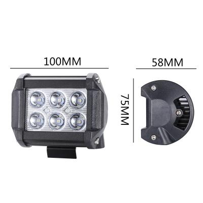 China FDN hot sale factory supply aluminum 18W led work light offroad automobile led work light 6led led driving light for sale