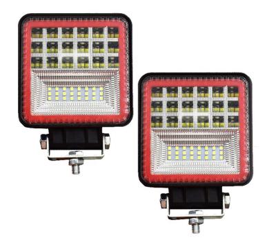 China 4inch 126w car aluminum lighting system with halo ring square led work light for road truck strobe light for sale