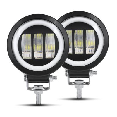 China 30W Aluminum Round LED Work Light DRL Fog Lamp For Off Road Accesorios Para vehiculo faros auxiliares ATV SUV Led Para Automobile for sale