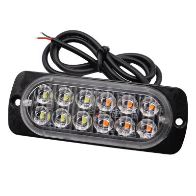 China Red Blue Yellow Car LED Warning Strobe Vehicles Emergency Safety Grill Light 12led Flashing Warning For Car Warning for sale