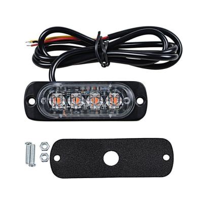 China Vehicles Warning Car Emergency Safety Grill 12V 24V Flash 4 Flash 4 Light Vehicle Strobe Side Flashing Truck Led Warning Beacon for sale