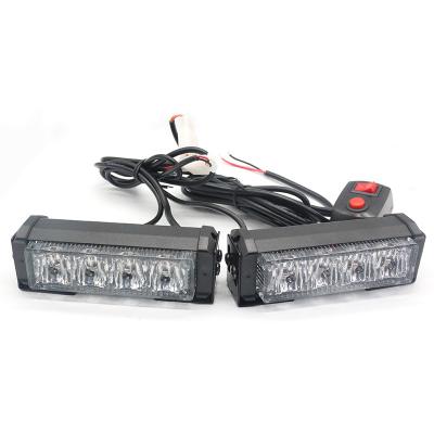 China Auto Front Strobe Warning Light Police LED Flashing Lights Warning Bar Grille LED Light Bar 2x4leds High Power Car Truck Emergency Safety Vehicles for sale